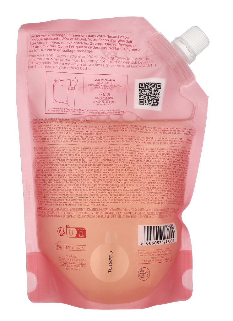 Clarins Soothing Toning Lotion Eco Refill 400 ml