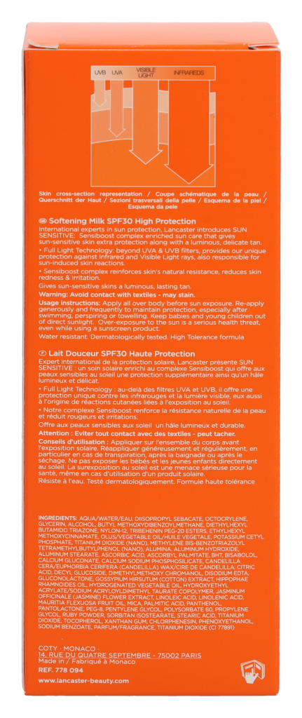Lancaster Sun Sensitive Softening Milk SPF30 125 ml