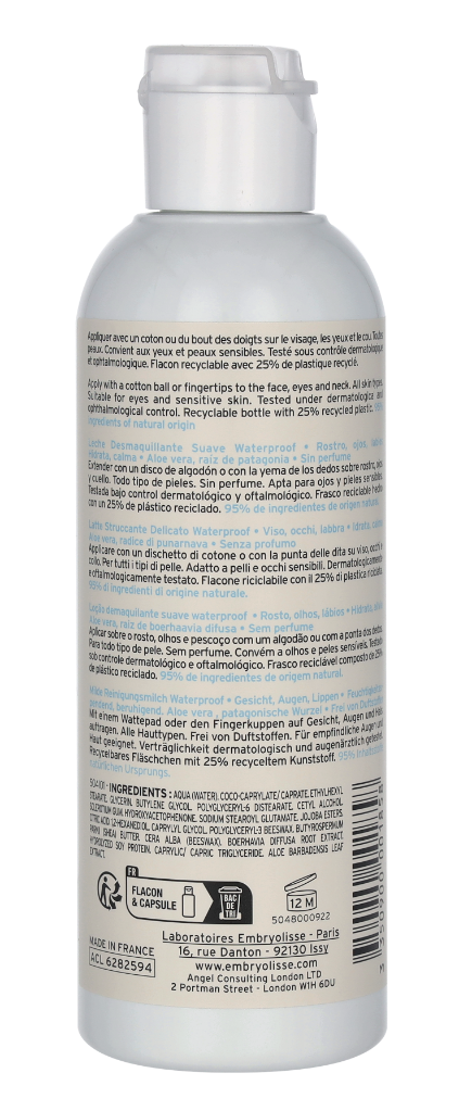 Embryolisse Gentle Waterproof Milky Make-Up Remover 200 ml