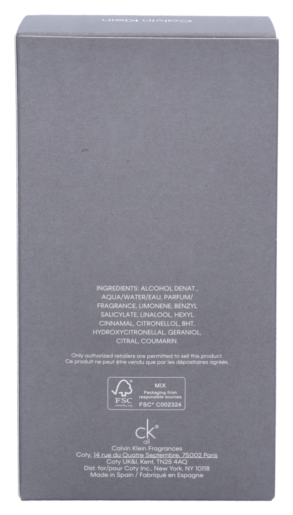 Calvin Klein Ck All Eau de toilette Spray