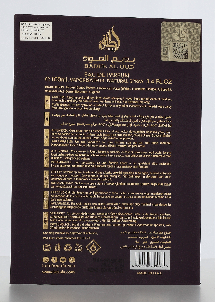Lattafa Bade'e Al Oud Amethyst Edp Spray 100 ml
