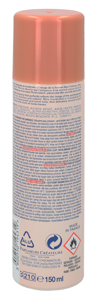 Gloria Vanderbilt Miss Vanderbilt Deo Spray 150 ml
