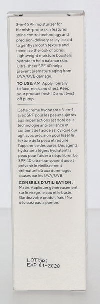 Murad Superactive Moisturizer Oil + Pore Control SPF40 50 ml