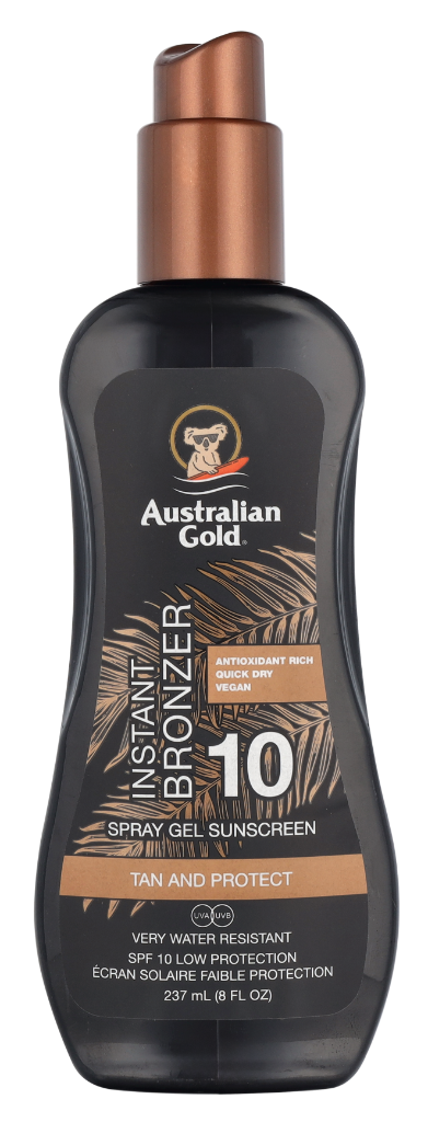 Australian Gold Spray Gel With Instant Bronzer Sunscr. SPF10 237 ml