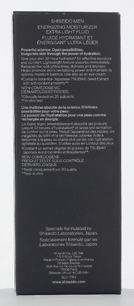 Shiseido Men Energizing Moisturizer Extra Light Fluid 100ml