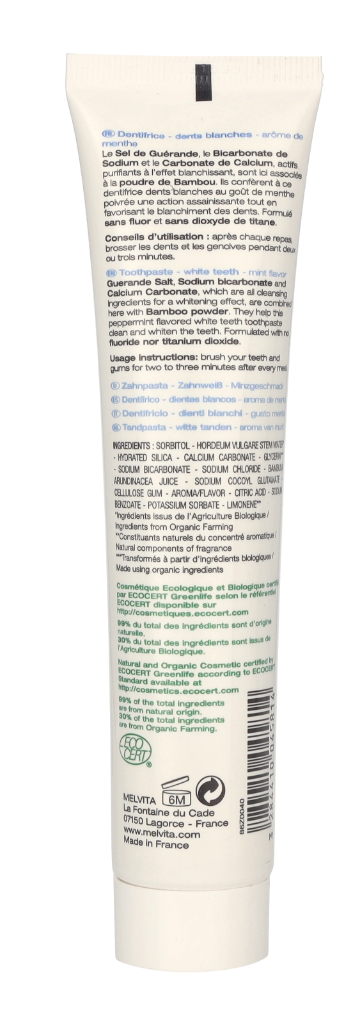 Melvita White Teeth Toothpaste 75 ml