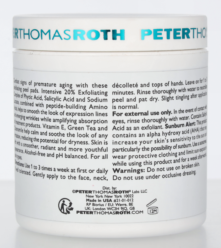P.T. Roth Peptide Skinjection Peel Pads 60 piece