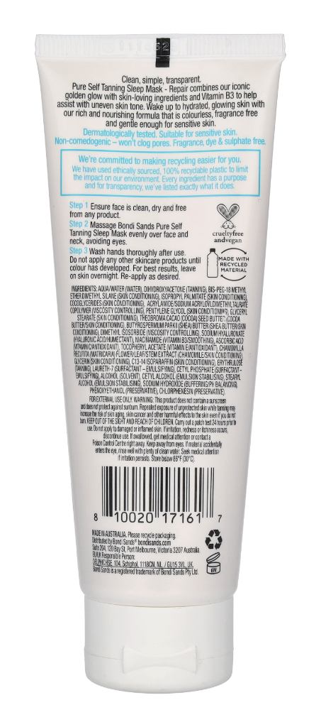Bondi Sands Pure Self Tanning Sleep Mask 75 ml