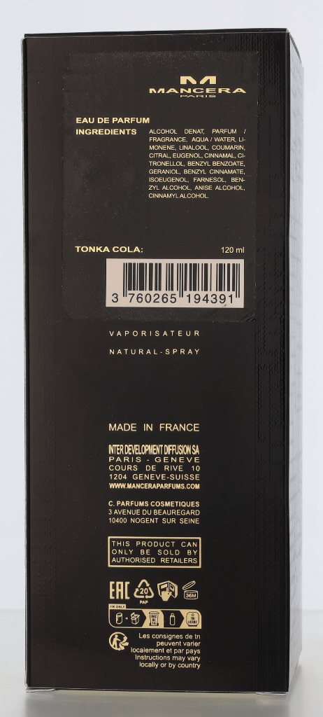 Mancera Paris Tonka Cola Edp Spray 120 ml