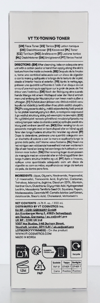 Vt Cosmetics Tx-Toning Toner 200 ml