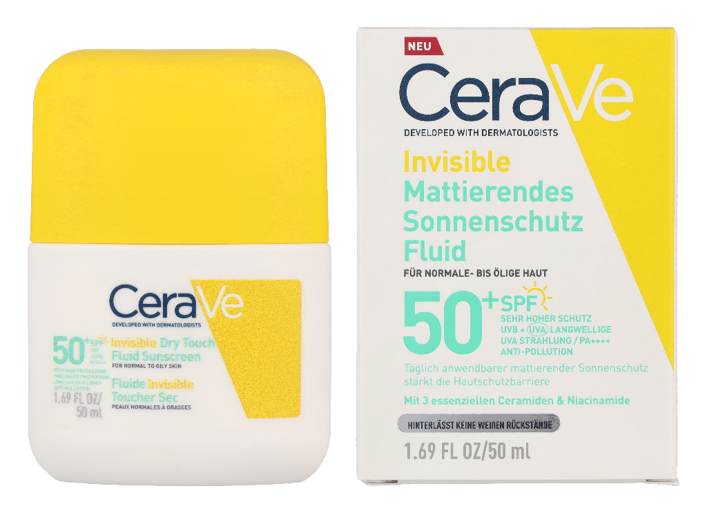 CeraVe Invisible Dry Touch Fluid Sunscreen SPF 50+ 50 ml