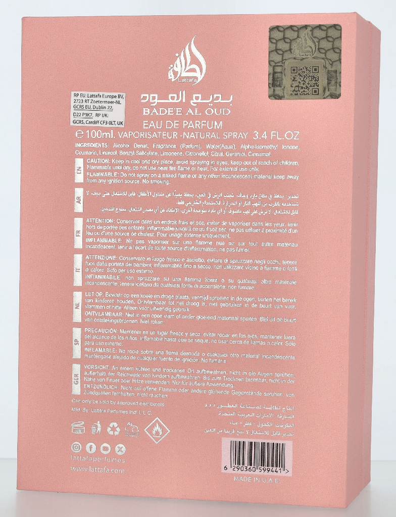 Lattafa Badee Al Oud Noble Blush Edp Spray 100 ml