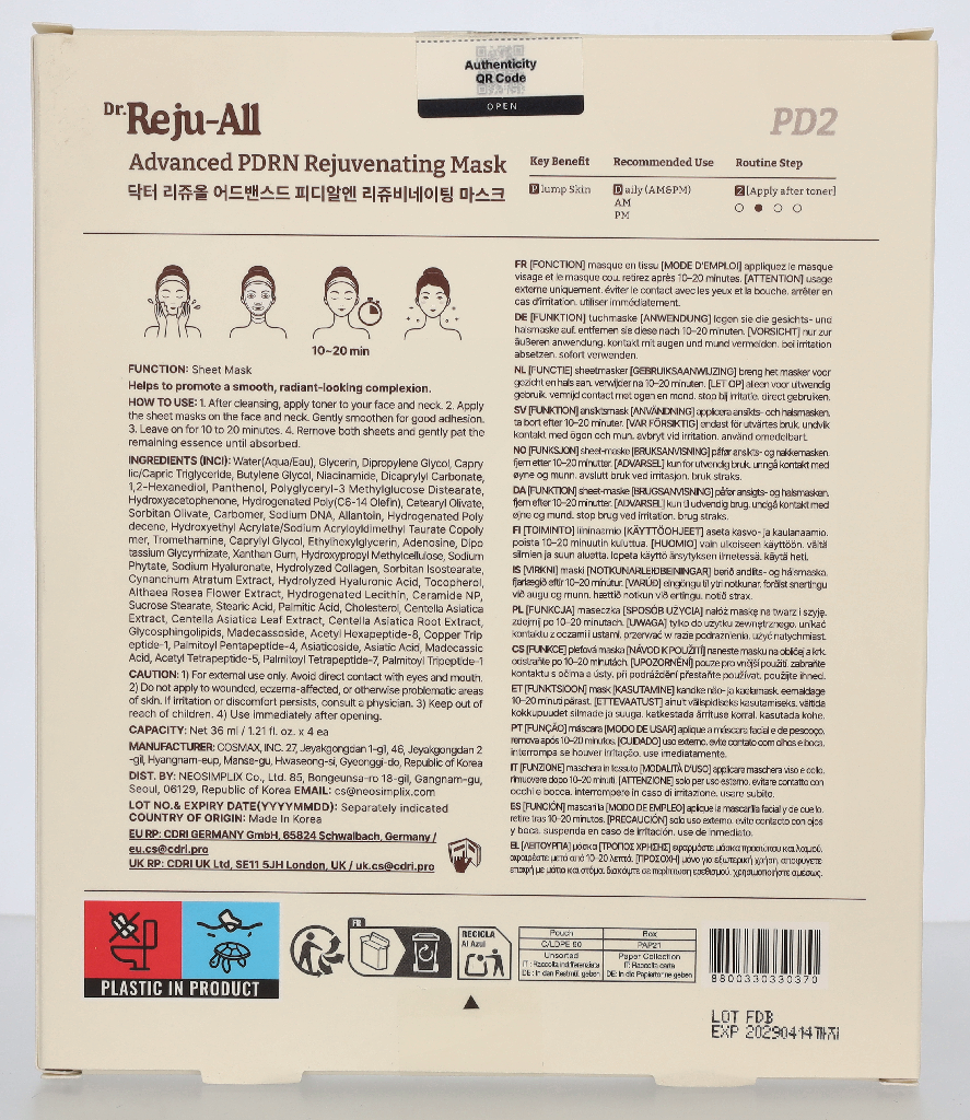 Dr.Reju All Advanced PDRN Rejuvenating Mask 144 ml