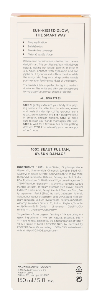 Madara Fake It Natural Look Self-Tan Milk 150 ml