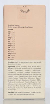 Beauty Of Joseon Revive Serum Ginseng + Snail Mucin 30 ml