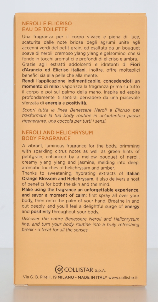 Collistar Benessere Neroli And Helichrysum Edt Spray 100 ml