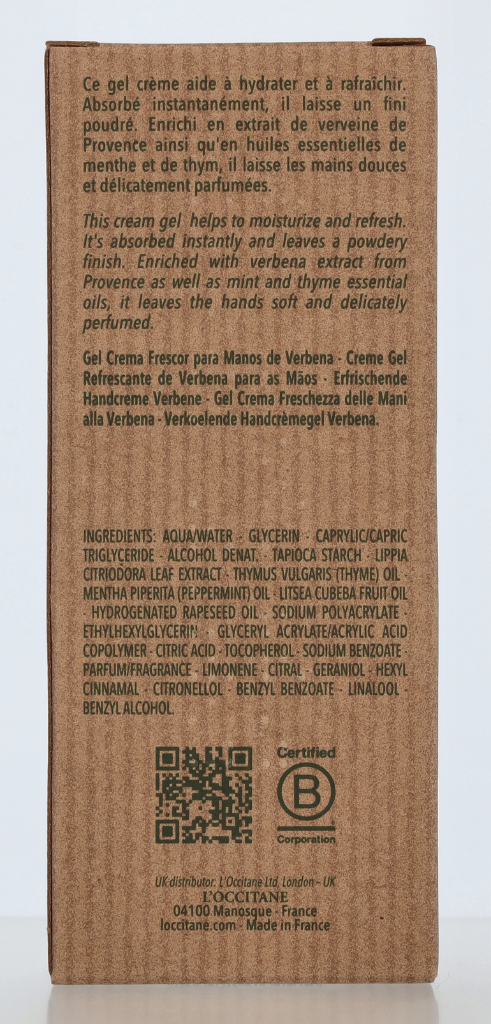 L'Occitane Verbena Cooling Hand Cream Gel 75 ml