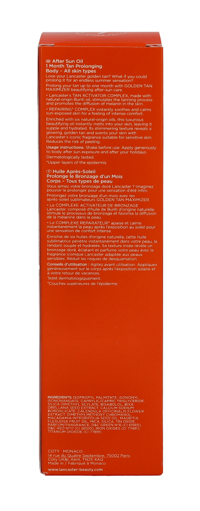 Lancaster Golden Tan Maximizer After Sun Oil 150ml