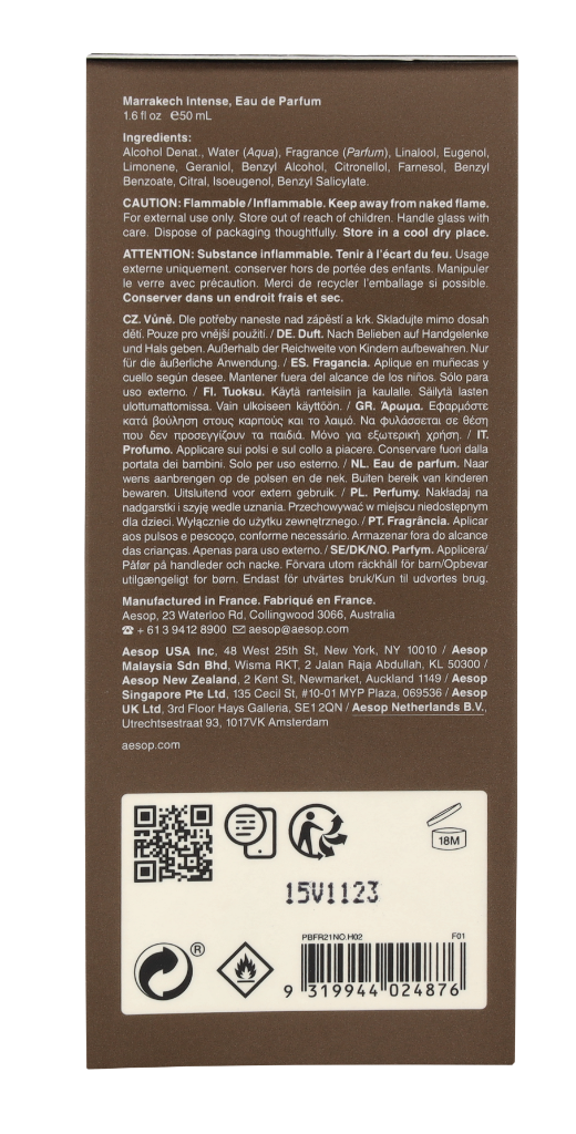 Aesop Men's Marrakech Intense Edp Spray 50 ml