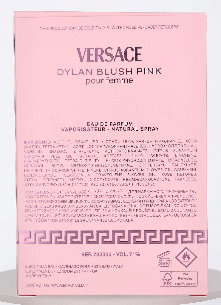 Versace Dylan Blush Pink Edp Spray