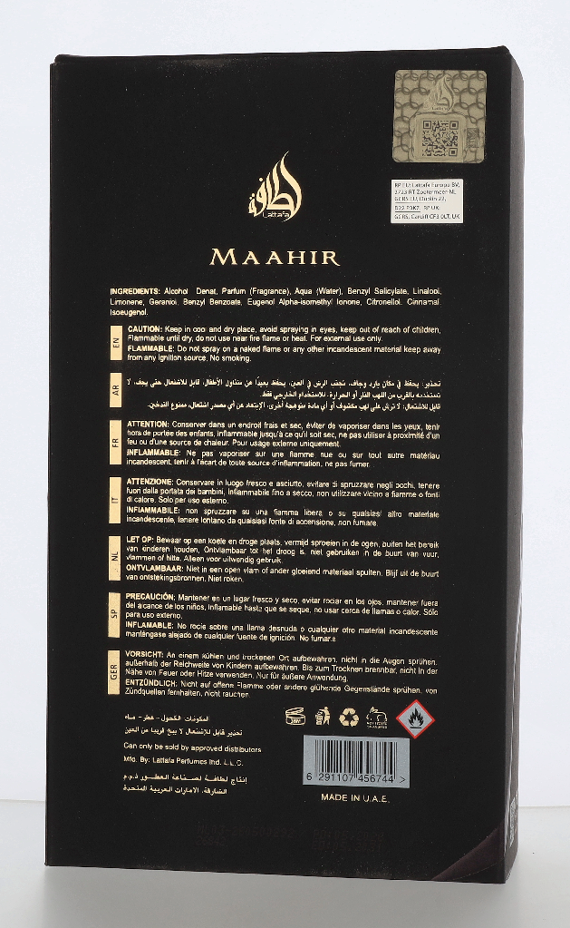 Lattafa Maahir Edp Spray 100 ml