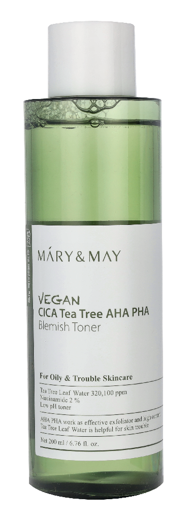 Mary & May Vegan CICA Teatree AHA PHA Blemish Toner 200 ml