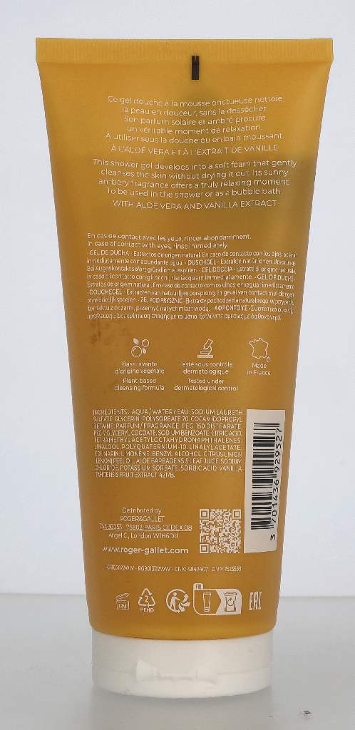 Roger & Gallet Beneficial Shower Gel Vanille Soleil 200 ml