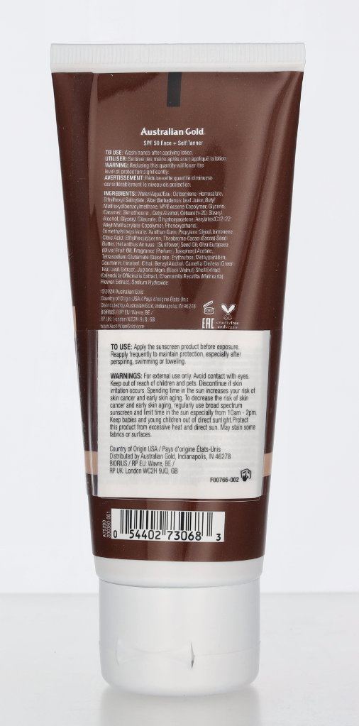 Australian Gold Face + Self Tanner Sunscreen Lotion SPF50 88 ml