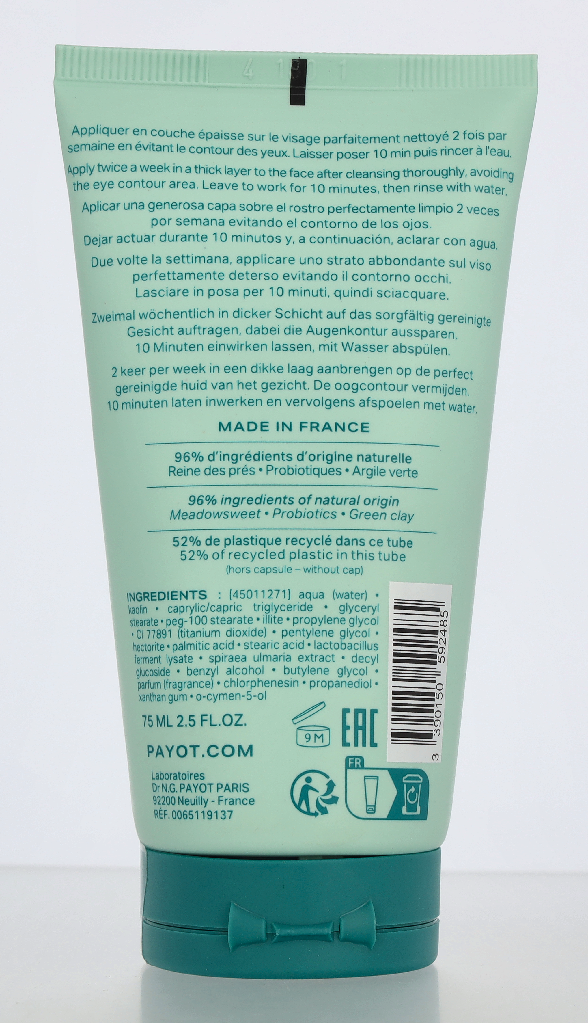 Payot Pate Grise Rebalancing Purifying Mask 75 ml