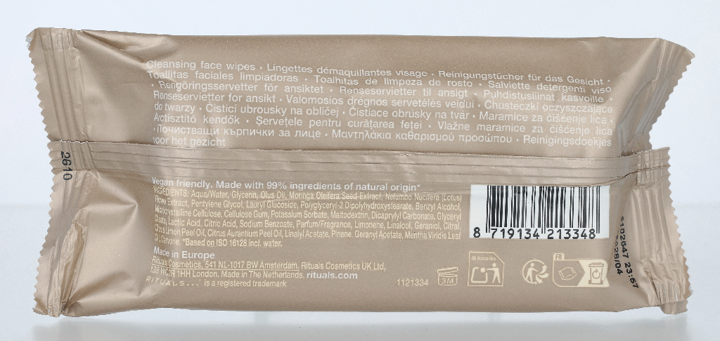 Rituals Purify Moringa & Lotus Extract Cleansing Face Wipes 10 piece