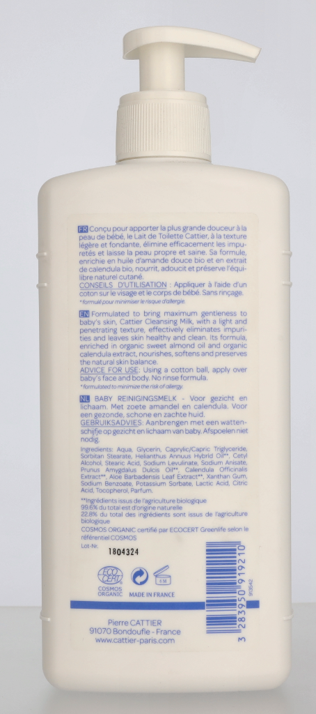 Cattier Baby Cleansing Milk 500 ml