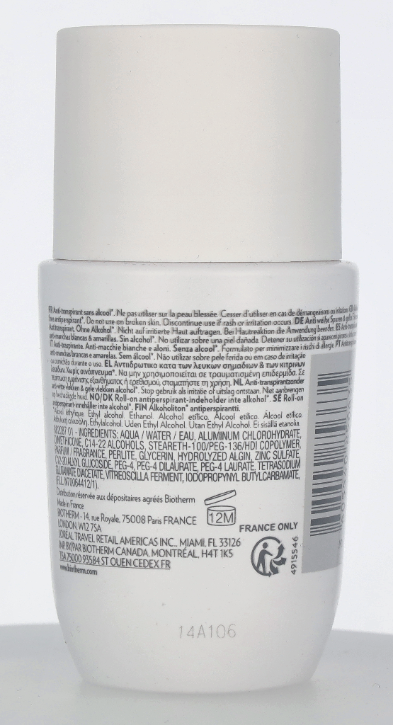 Biotherm Deo Pure Invisible 48H Roll-On 75ml