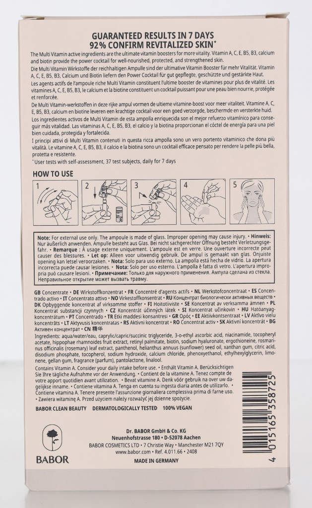 Babor Multi Vitamin Ampoule Concentrates 14 ml