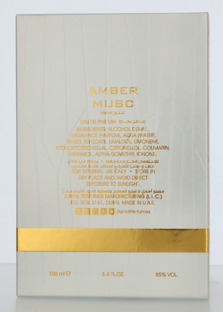 Ajmal Amber Musc Edp Spray 100 ml
