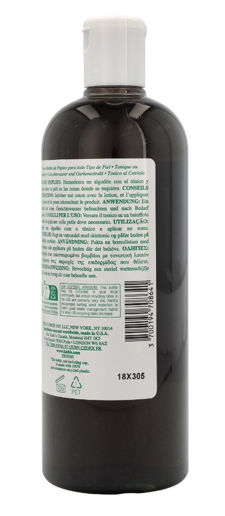 Kiehl's Cucumber Herbal Alcohol Free Toner 500 ml