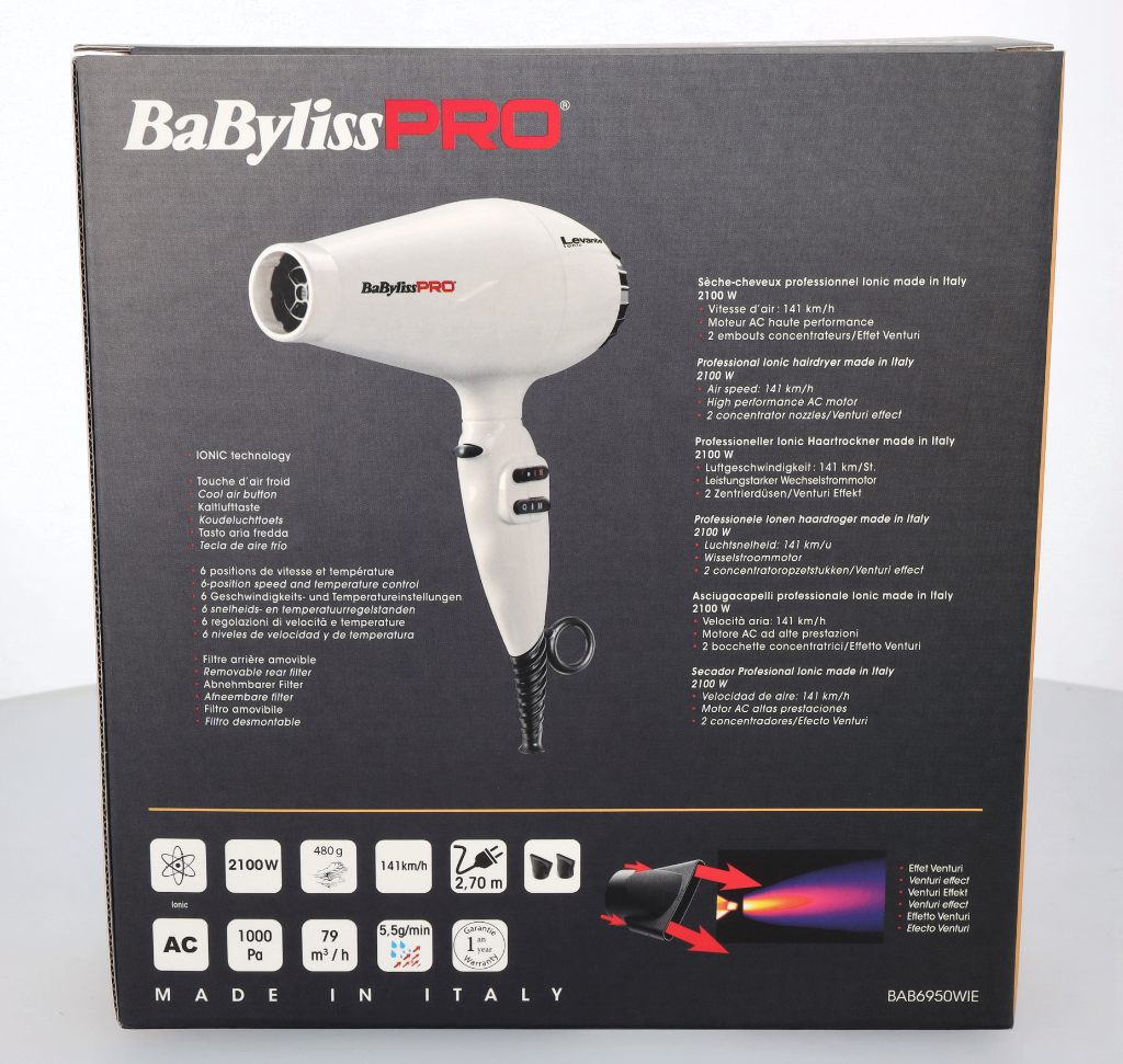 Babyliss Pro Levante 2100W Hair Dryer 1 piece