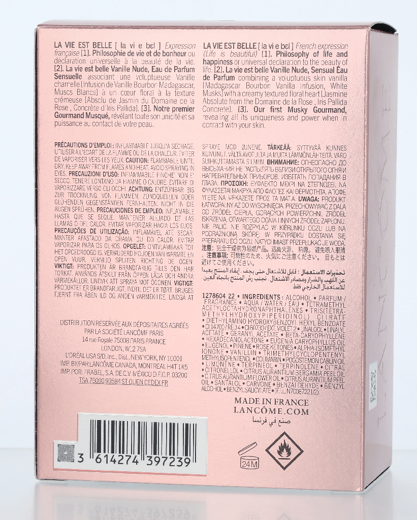 Lancome La Vie Est Belle Vanille Nude Edp Spray