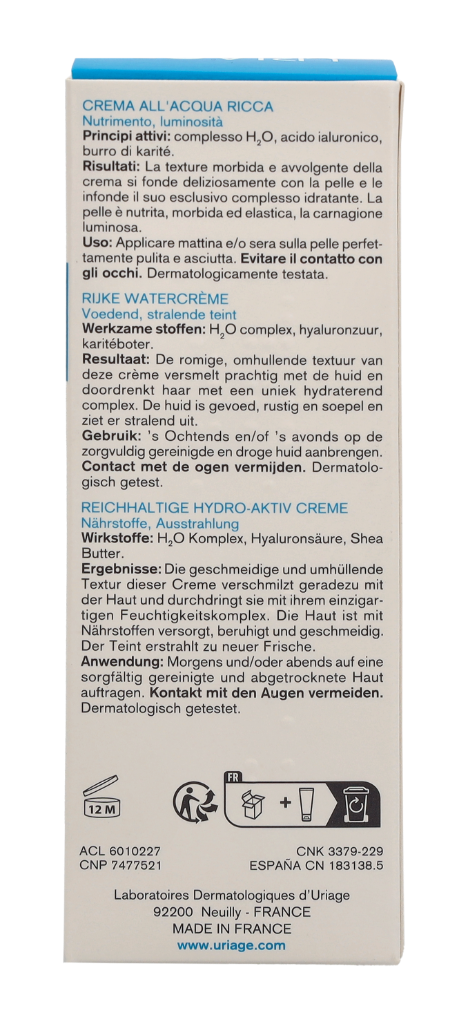 Uriage Rich Water Cream 40 ml