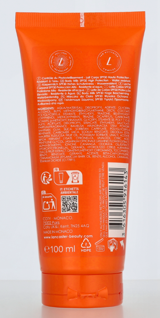 Lancaster Sun Beauty Body Milk SPF30 100 ml