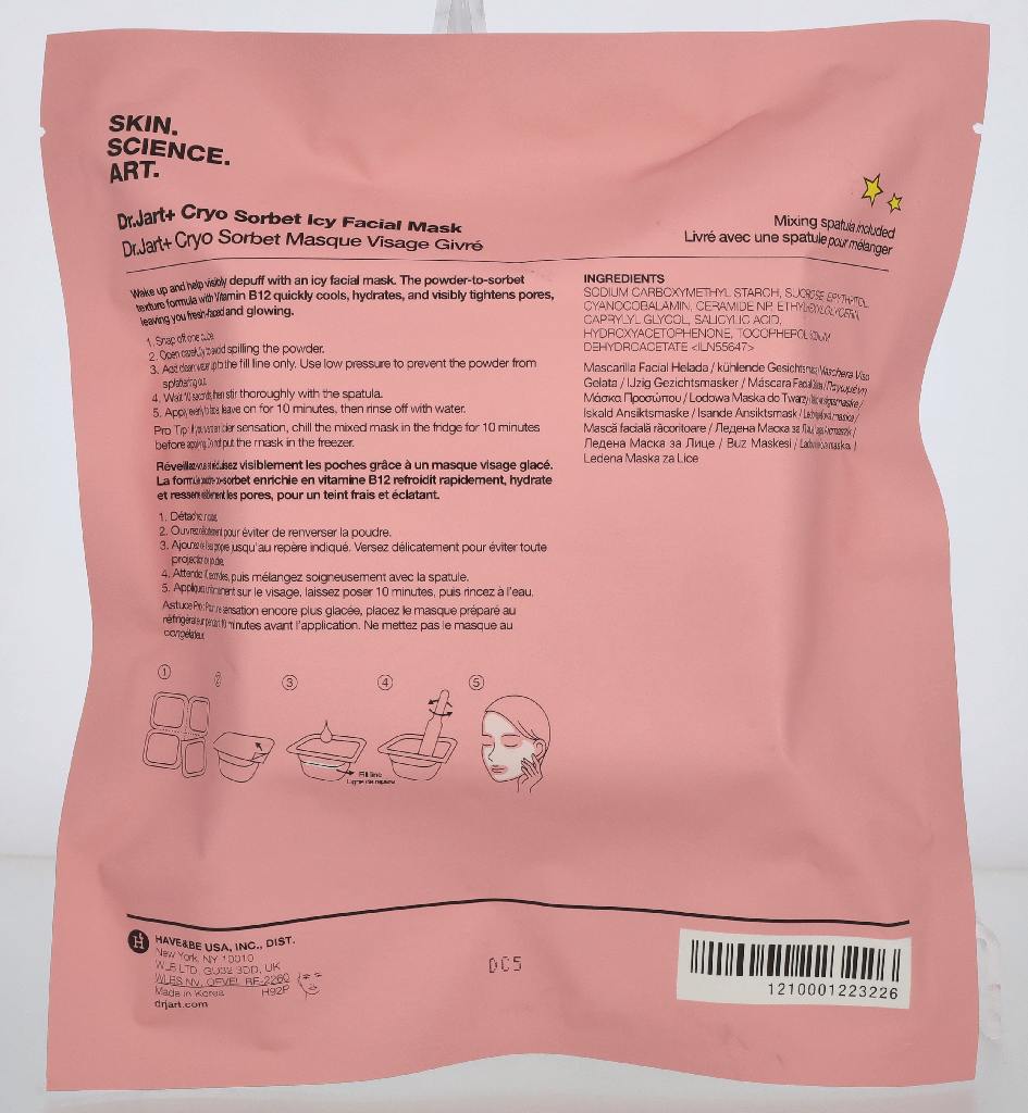 Dr.Jart+ Cryo Sorbet Icy Face Masks 44 g