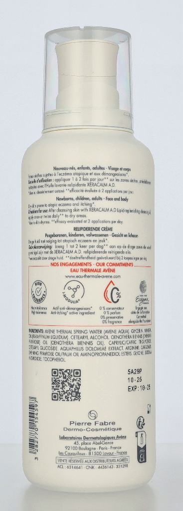 Avene XeraCalm A.D Lipid-Replenishing Cream 400 ml