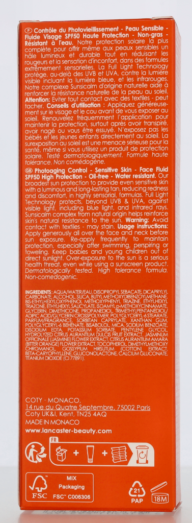 Lancaster Sun Sensitive Oil-Free Milky Fluid SPF50 50 ml
