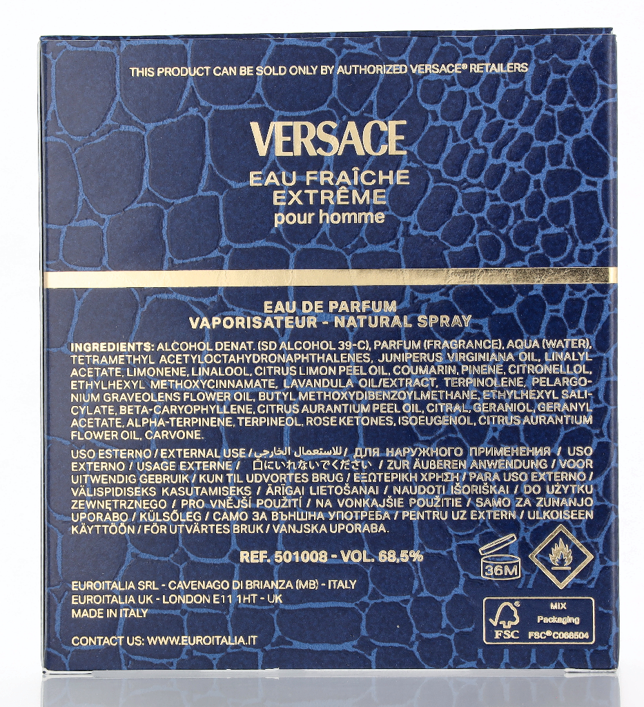 Versace Eau Fraiche Extreme Edp Spray