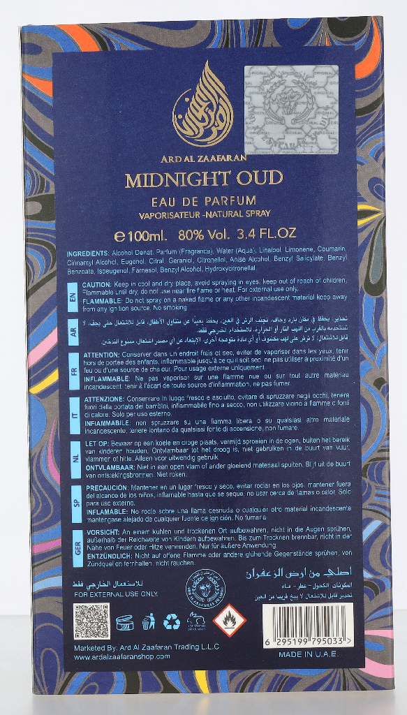 Ard Al Zaafaran Midnight Oud Edp Spray 100 ml