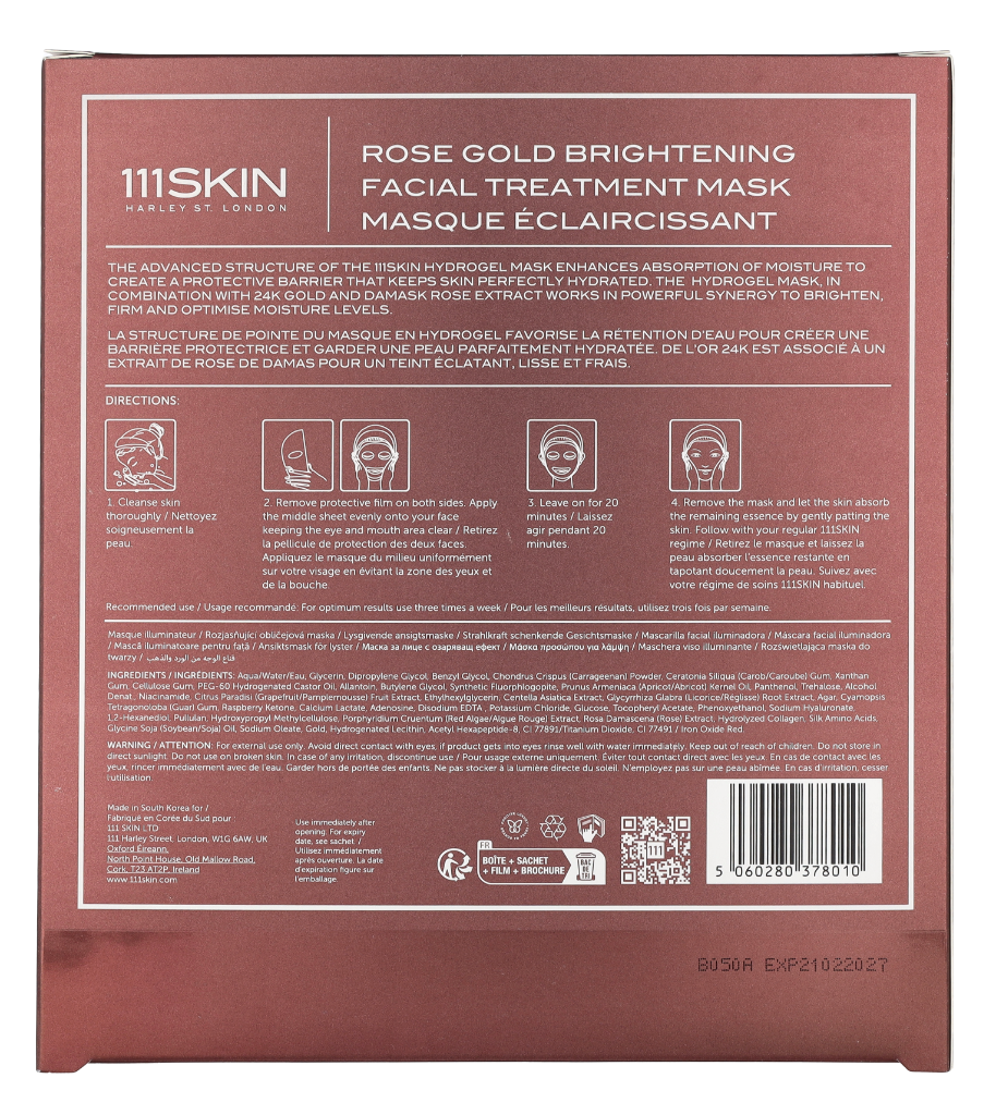 111SKIN Rose Gold Brightening Facial Treatment Mask Set 150 ml
