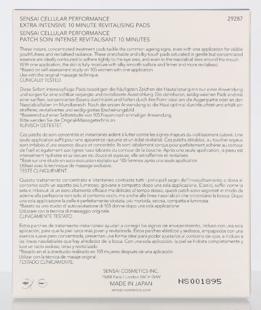 Sensai Cellular Performance 10 Minute Revitalising Pads Set 10 stuk