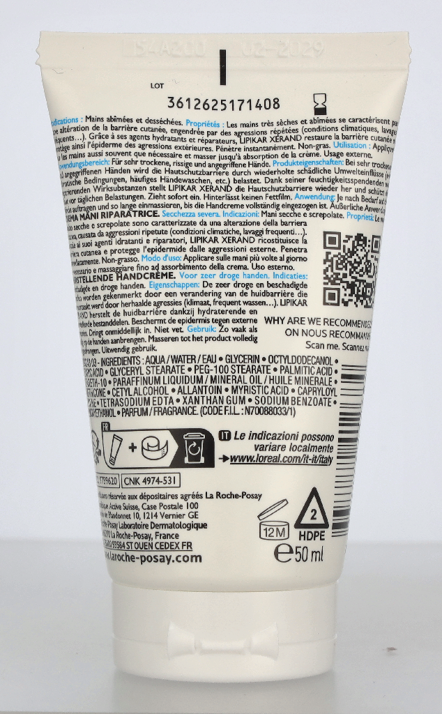 LRP Lipikar Xerand Hand Repair Cream