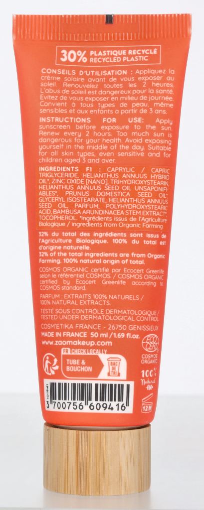 Zao Moisturizing Sun Cream SPF50 50 ml