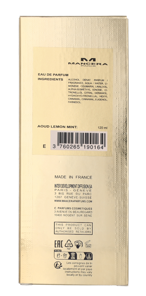 Mancera Aoud Lemon Mint Edp Spray 120 ml