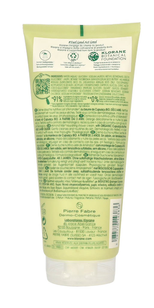 Klorane Shower Cream - Almond Milk 200 ml